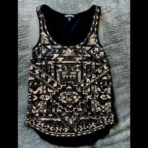 Black Embellished Express Tank